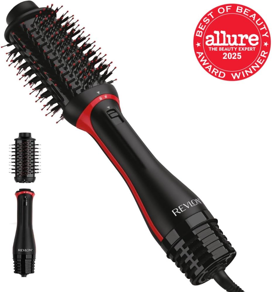 REVLON One Step Volumizer PLUS Hair Dryer and Styler - More Volume, Less Damage, and More Styling Control for Easy and Fast Salon-Style Blowouts, Plus Travel Friendly (Black)